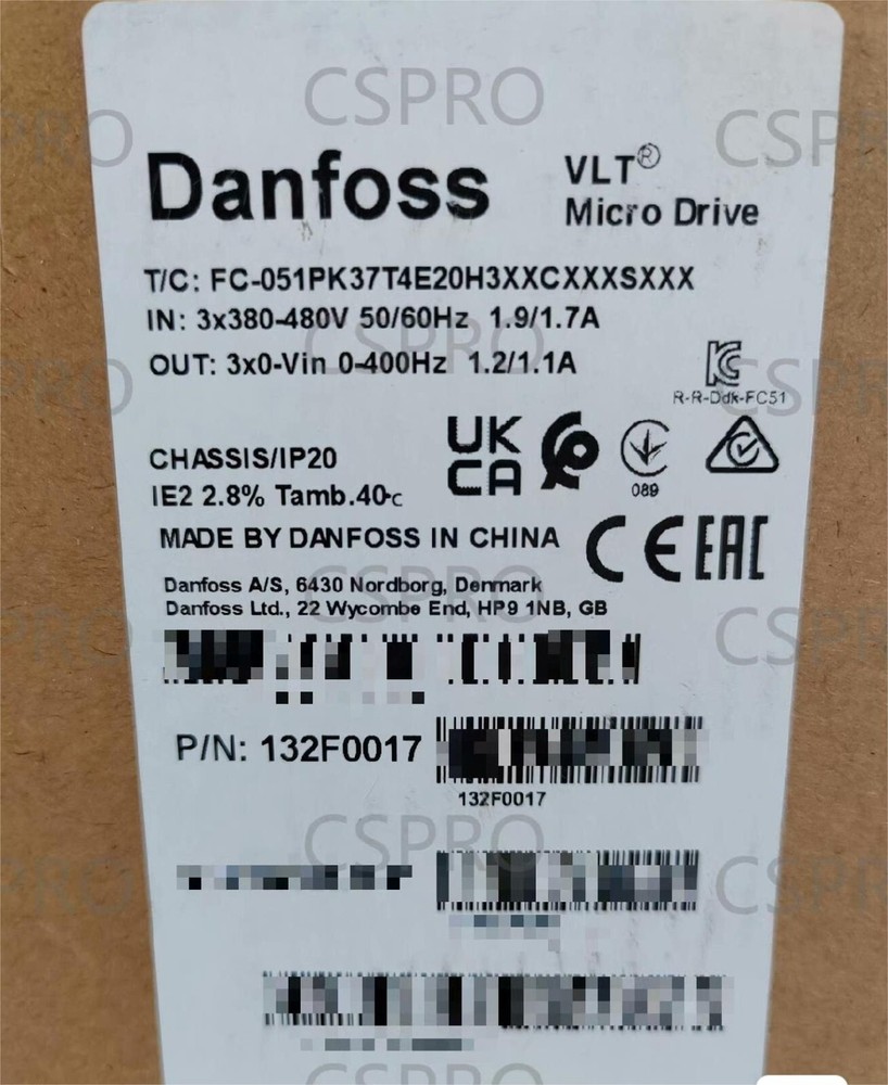1Pcs  Danfoss  132F0017  Fc-051Pk37T4E20H3  Micro Drive New In Box .Dhl/Ups