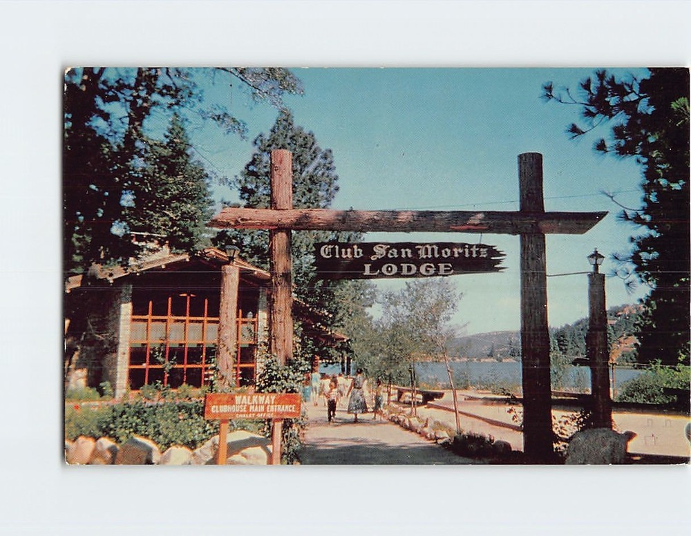 Postcard Club San Moritz Lake Gregory Crestline California USA