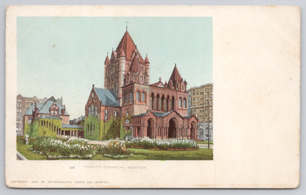 Trinity Church Boston MA 1904 Undivided Back Postcard Metropolitan News Co.