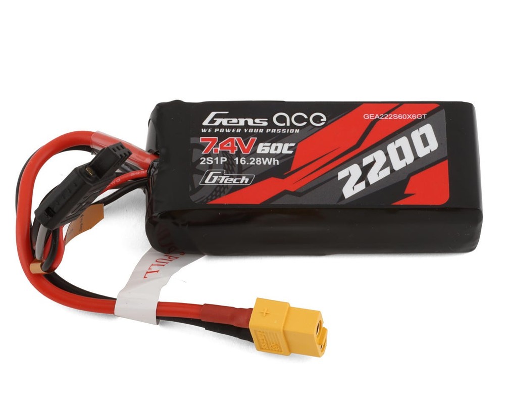 Gens Ace 2S G-Tech Smart LiPo Battery 60C (7.4V/2200mAh) w/XT-60 Connector🌟✨25 Years on eBay! 250,000+ feedback!✨🌟-image