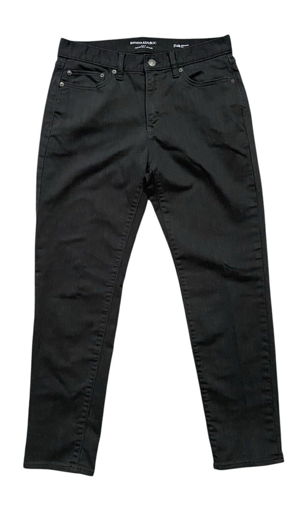 Banana Republic Travel Jean Athletic Fit Mens 31x28 Charcoal Gray Slim Tapered