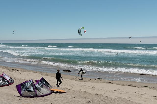 Photo:Waddell Beach California 2012 Kite Surfers Pacific Coast Highway
