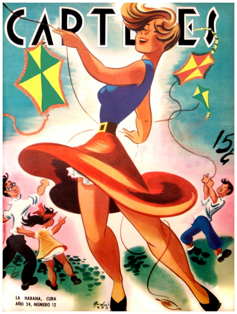 Vintage Art Deco Poster for Home or Office Decor - Carteles Magazine Ad