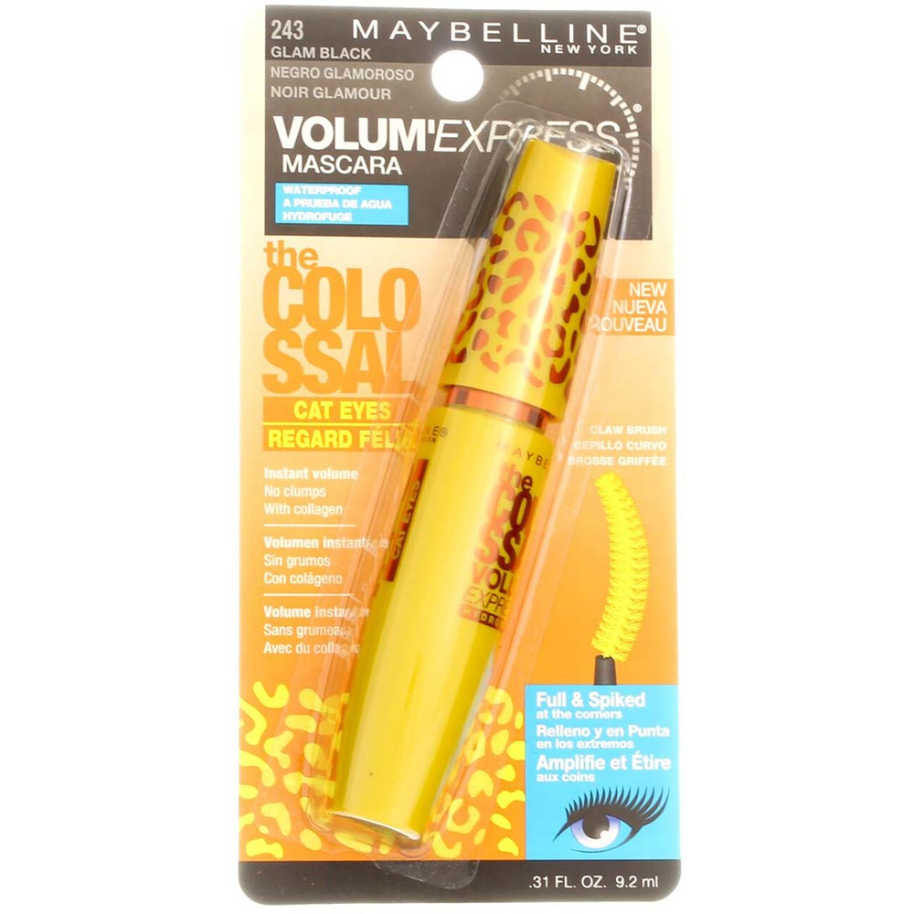 2 Pack Maybelline Volum' Express The Colossal Cat Eyes Waterproof Mascara, Gl...