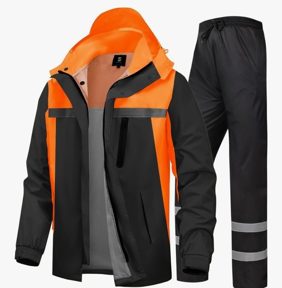 Rain Suit for Men, Motorcycle Rain Gear Waterproof Protective Rain Coat
