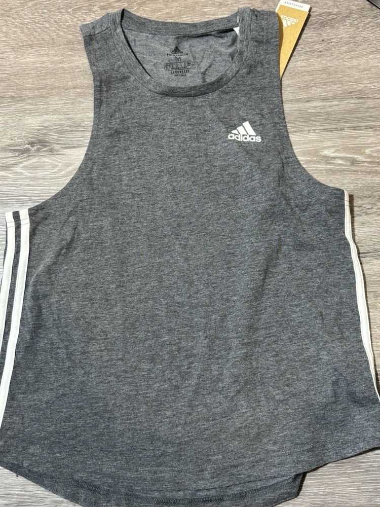 adidas AEROREADY Women's Black Melange Tank Top M Moisture Wicking Training