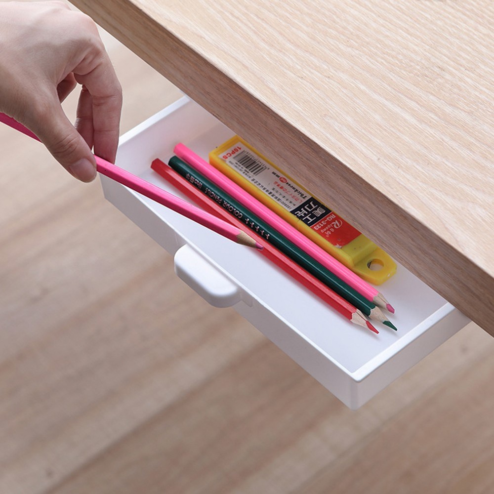 Under Desk Storage Drawer Organizer ABS Dust-Proof for Office Organization-image