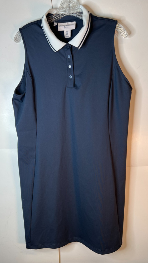 Tommy Bahama Golf Women's Size XL Navy Blue Sleeveless Dress Collared Preppy