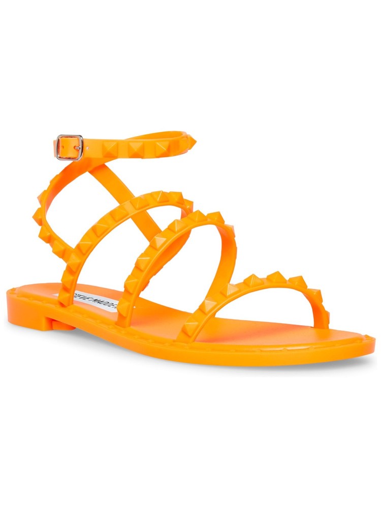 Steve Madden Orange Studded Gladiator Sandals Women Size 7 M Round Toe Travel  