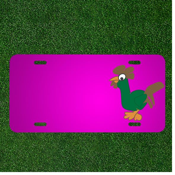 Create Your Own Custom Personalized Green Barn Farm Bird Car License Plate with Added Names