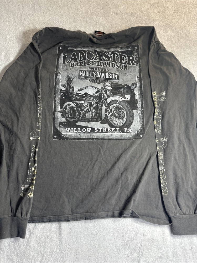 Harley-Davidson Shirt Mens L Brown Long Sleeve Graphic Willow Street, PA