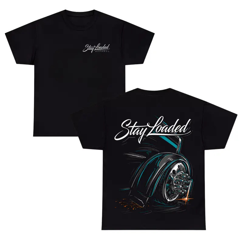 Stay Loaded Semi Truck Wheel T-Shirt ? Diesel Big Rig Graphic Tee