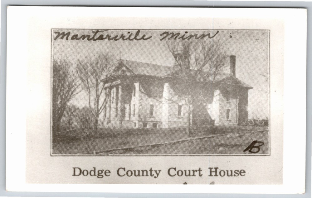RPPC~Minnesota~Dodge County Court House Bldg Exterior View~Real Photo Postcard