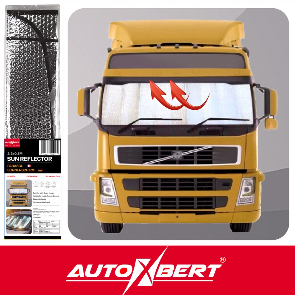 Heavy-Duty Sun Shade Windshield Cover for Trucks RVs Buses Big Rigs