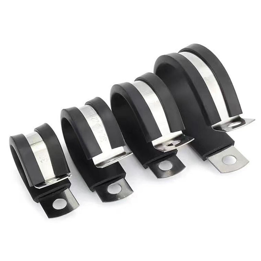Anti aging Stainless Steel P Hose Pipe Clamps for Cable Protection 10pcs