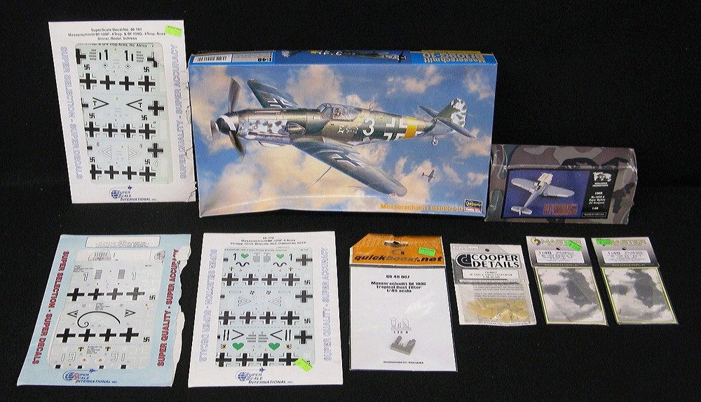 1/72 Hasegawa Models MESSERSCHMITT Bf-109G-10 +  8 DETAIL SETS *MINT*