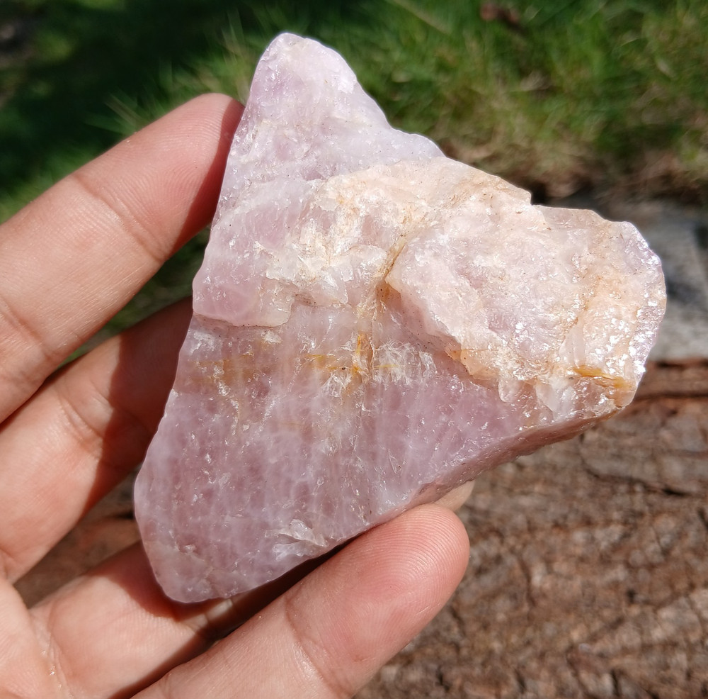 Golden Pink Rose Azeztulite, Natural Quartz Rough, Reiki Healing Crystal, 150 gr