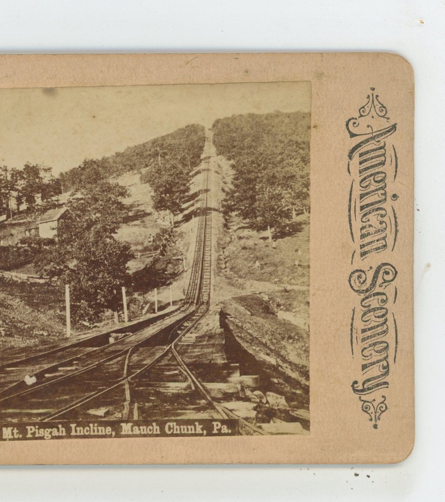 Mt Pisgah Incline Mauch Chunk Railroad Pennsylvania PA Underwood Stereoview