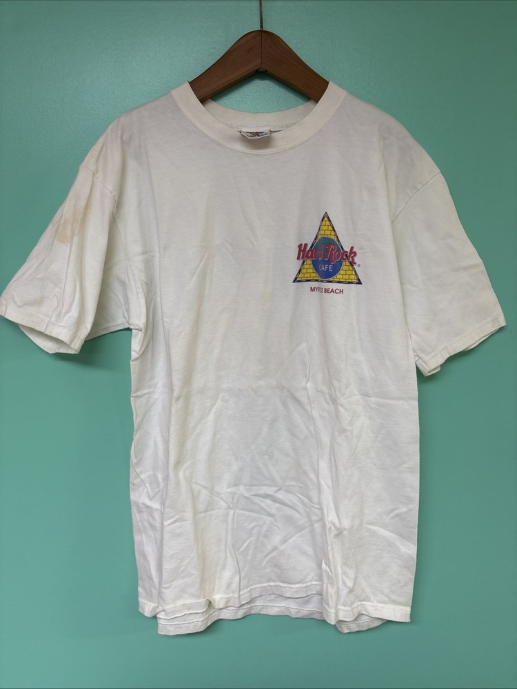 Hard Rock Cafe Vintage Heavy Tee Shirt Men's Sz L Made In USA Myrtle Beach Y2K