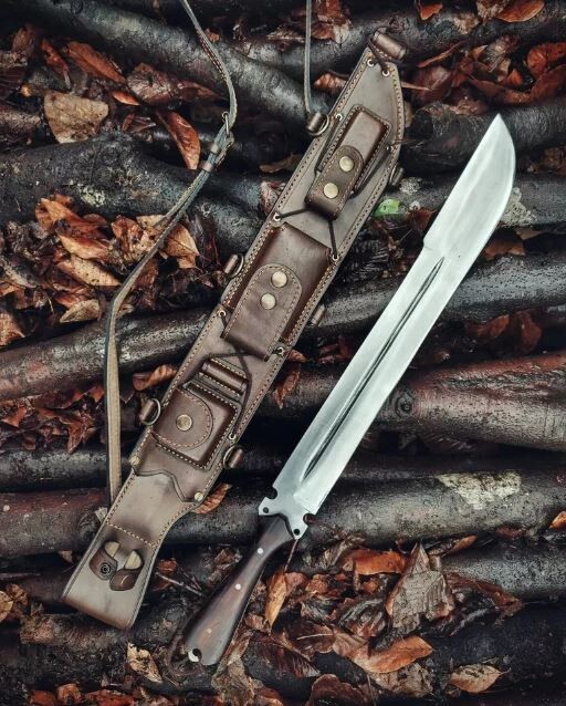 Custom Forged 5160 Spring Steel Full Tang Hunting Machete Knife