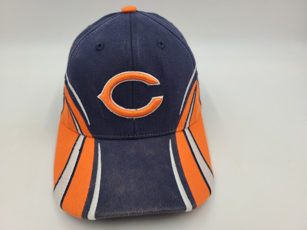 Youth Chicago Bears Reebok Flex NFL Fitted Hat in Blue and Orange for Boys and Girls