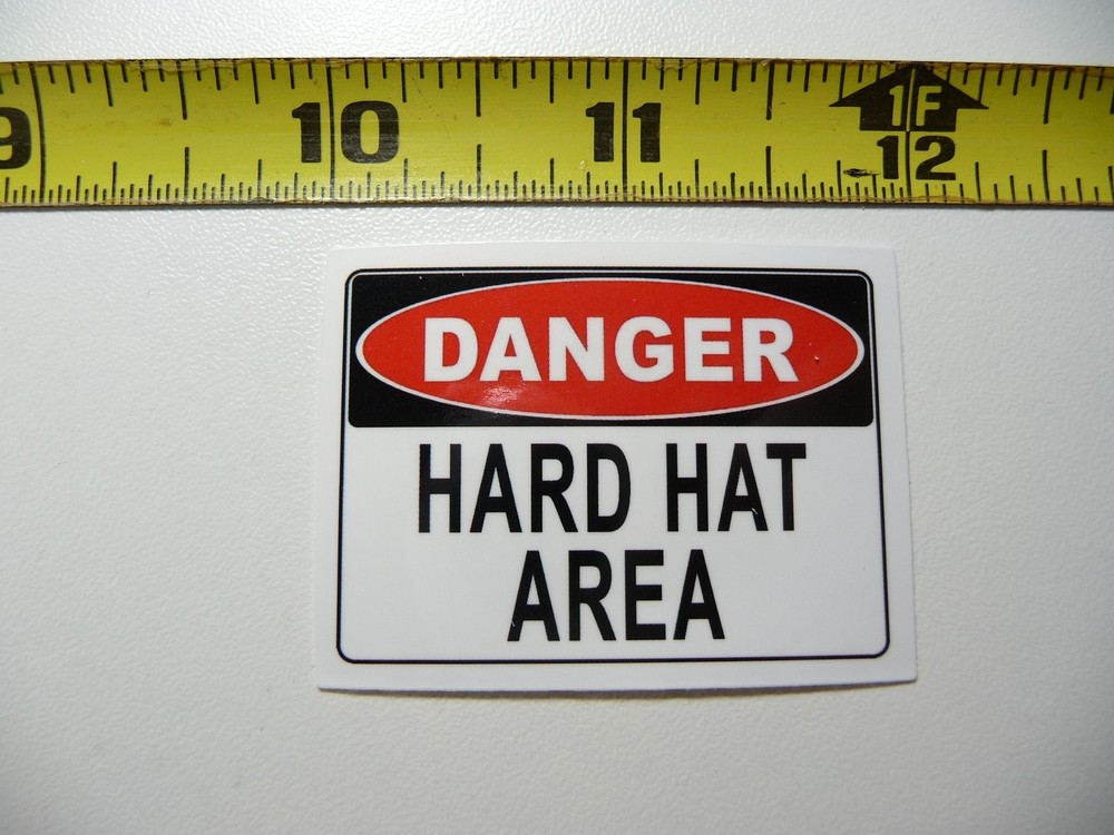Danger Hard Hat Area Decal Sticker for Job Site Safety Pride