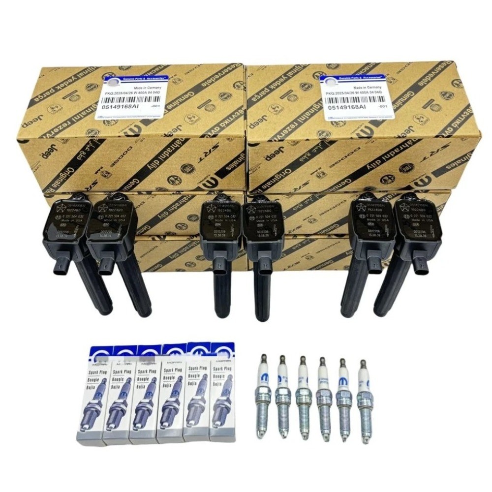 6 Pack Mopar Ignition Coils & Spark Plugs For Chrysler Jeep Dodge Ram 3.6L UF648