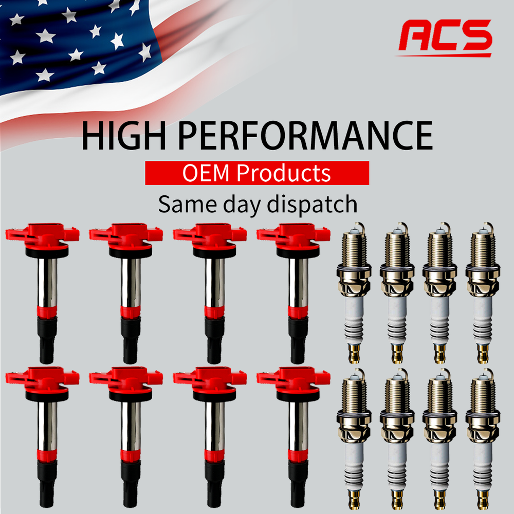 8X OEM Enhanced Ignition Coil + 8 Iridium Spark Plug For Jaguar Land Rover UF519