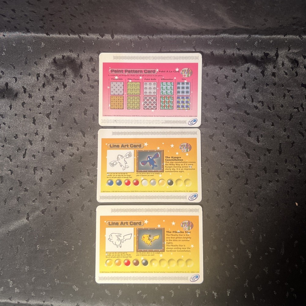 Pokemon Channel (GameCube 2003) E-cards ONLY Pikachu/Kyogre/Paint