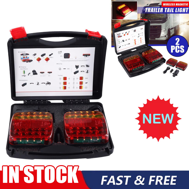 2X7Pin LED Magnetic Wireless Trailer Tail Light Kit for Trucks Trailers Automotive