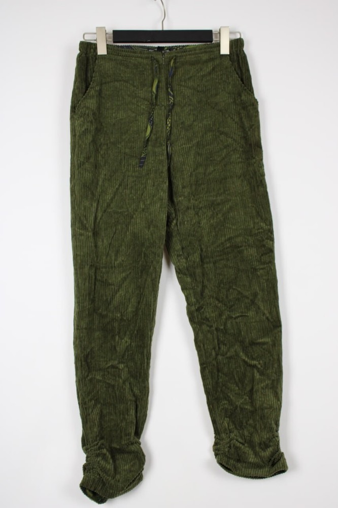 GUDRUN SJODEN OLIVE CORD Corduroy Relaxed Jogger Pants Trousers Size S / W28
