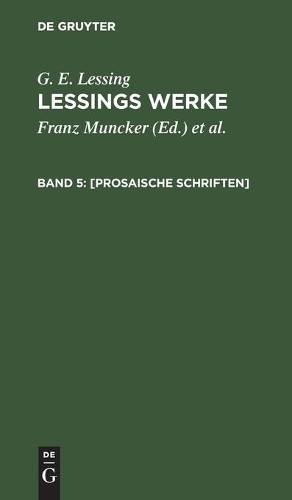 G E Lessing [Prosaische Schriften] (Hardback)Another great item from Rarewaves USA | Free delivery!