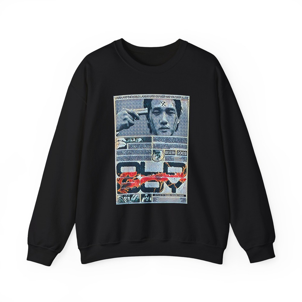 Oldboy Hoodie Graphic Print Movie Art LS Unisex Heavy Blend™ Crewneck Sweatshirt