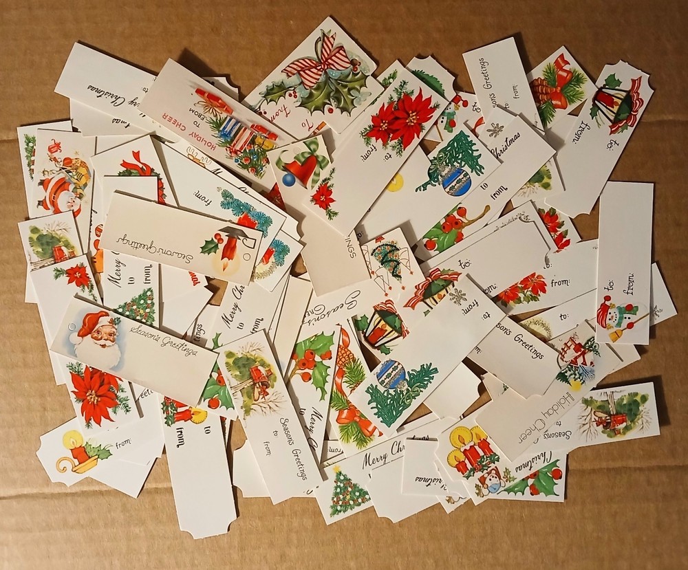 Vintage Christmas Gift Tags (65+ To/From Tags) 50's, 60's, 70's Vtg XMAS