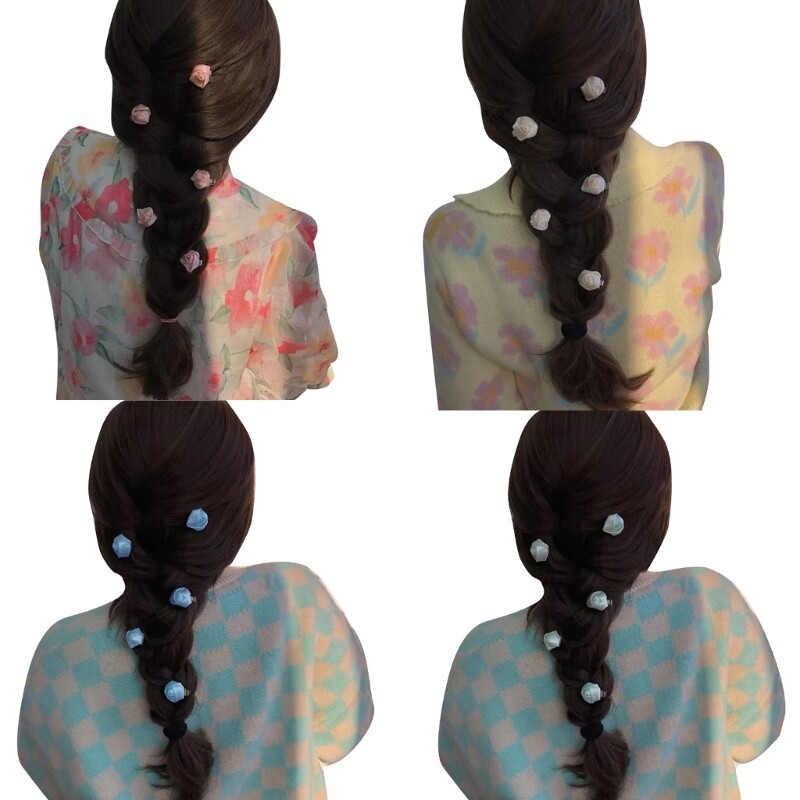 5 Flower Hair Clip Rose Barrettes Rose Hair Clip For Women Rose Hairpin