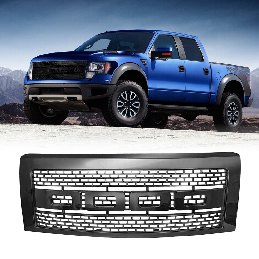 Car Front Grill for 2009-2014 Ford F-150 Gloss Black Grille