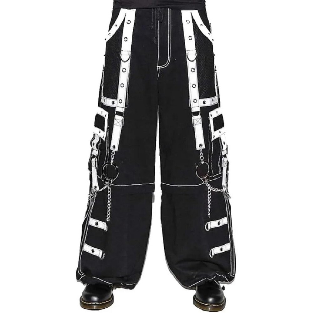 Gothic Mens Handmade Bondage Gothic Cyber Pant Chain Techno Rock Punk Shorts