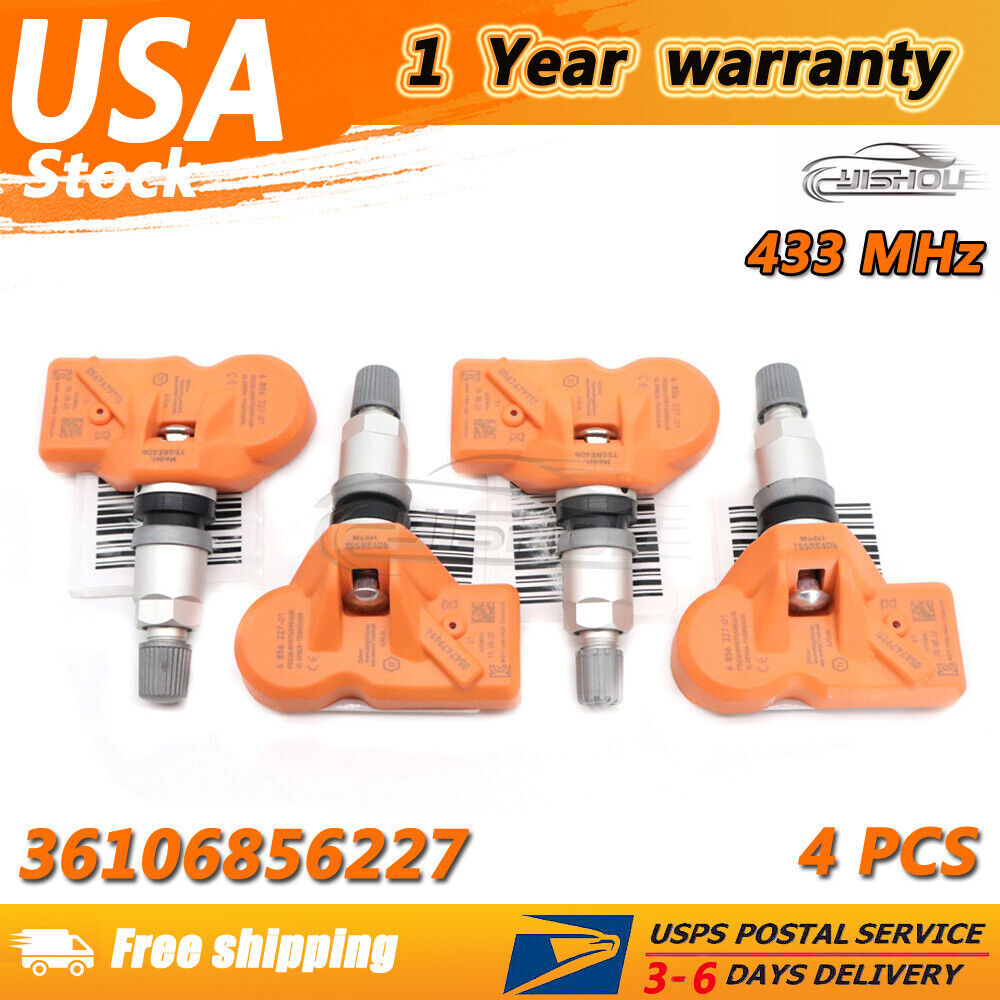 4 New TPMS Sensors 36106856227 for BMW X3 X5 Z4 MINI Cooper 433MHz