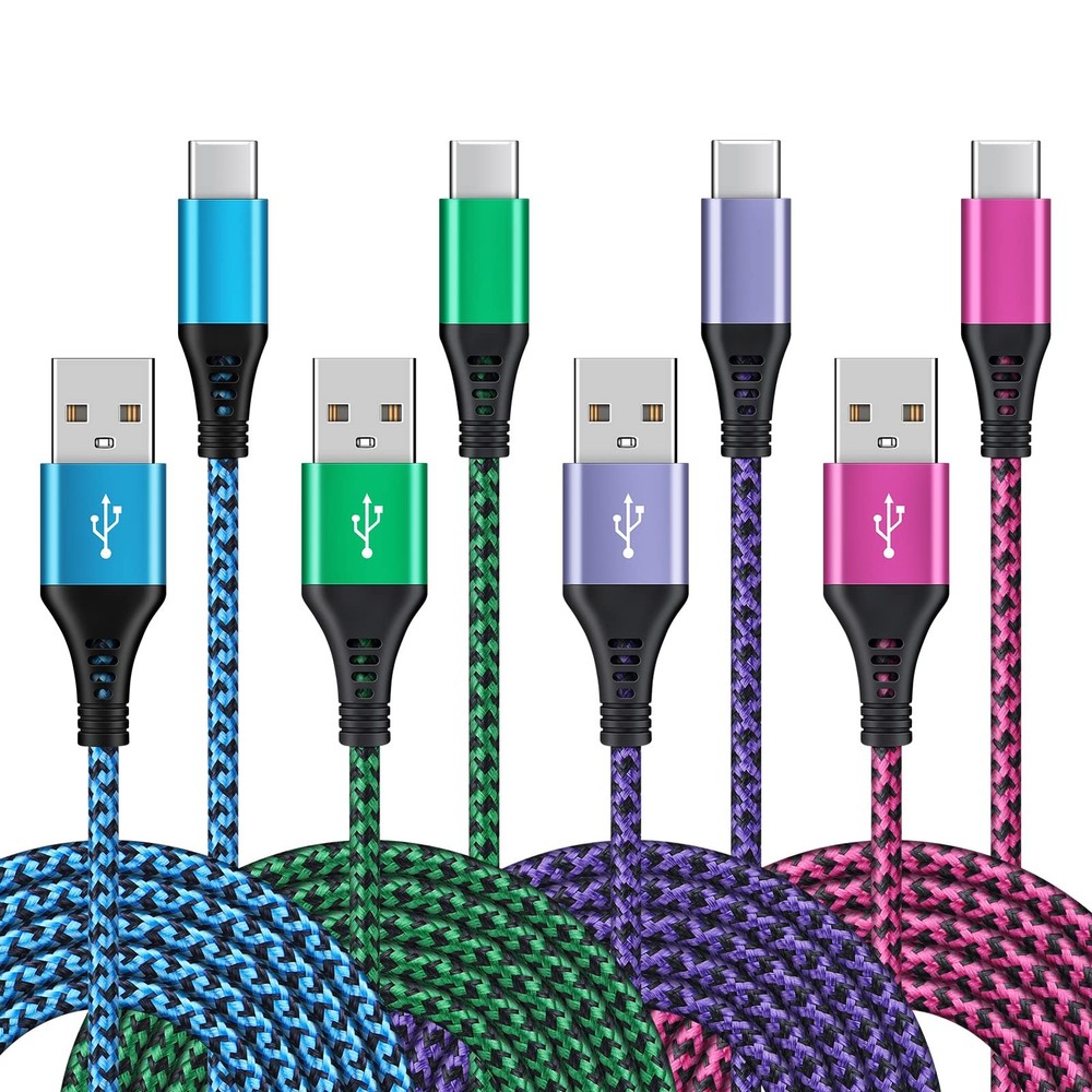 FiveBox 4Pack 6ft Fast USB Type C Cable Phone Charger Charging Cord for iPhon...