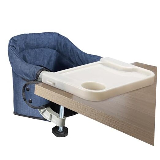 Portable Hook On High Chair - Navy Folding Design with Removable Tray
