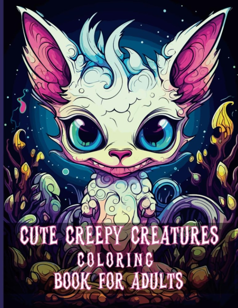 Cute Creepy Creatures Coloring Book for Adults: Adorable Fantasy Little Monsters