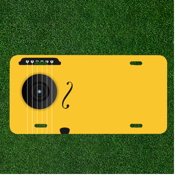 Custom Personalized Auto Tag With Amazing Muscial Strings Design Add Names