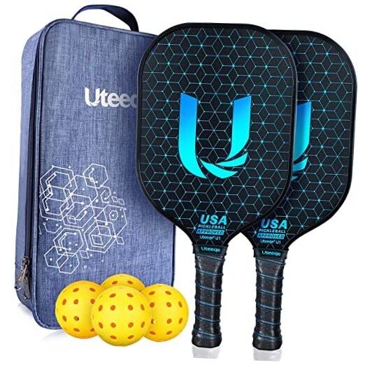 Premium Graphite Pickleball Paddles Set of 2 with Textured High-Grip Surface