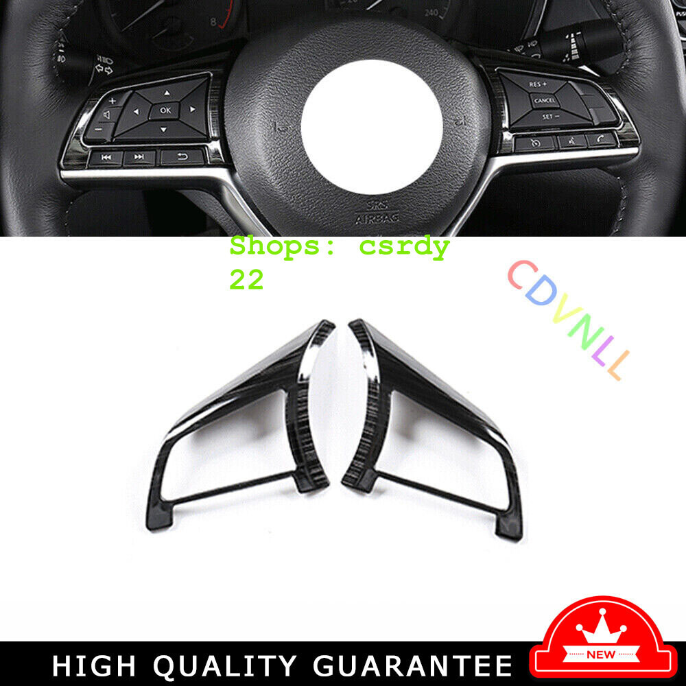 Steering Wheel Button Cover Trim 2* For Nissan Altima Teana 19-22 Black Titanium