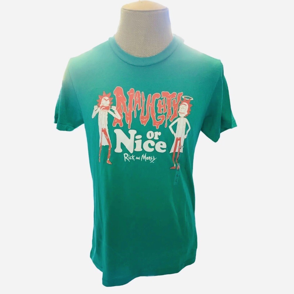 Rick And Marty Naughty Or Nice Christmas Holiday T-Shirt Men’s Size L NEW