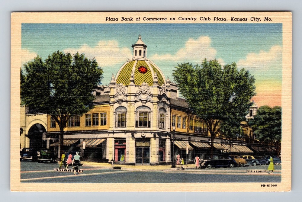 Kansas City, MO-Missouri, Plaza Bank on Country Club Plaza, Vintage Postcard