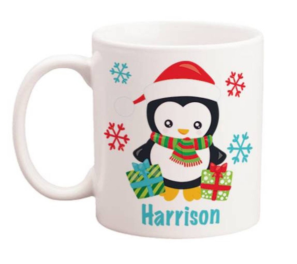 Personalised Christmas Mug Personalised Xmas Gift Xmas Penguin Mug Xmas Eve Box