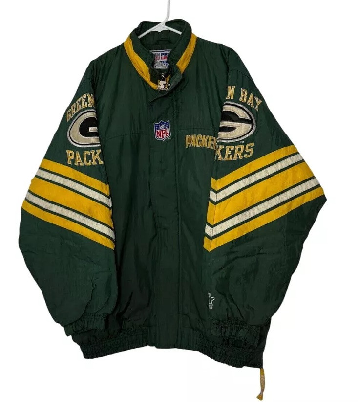 Starter Pro Line NFL Green Bay Packers Football Jacket Size Large Vintage