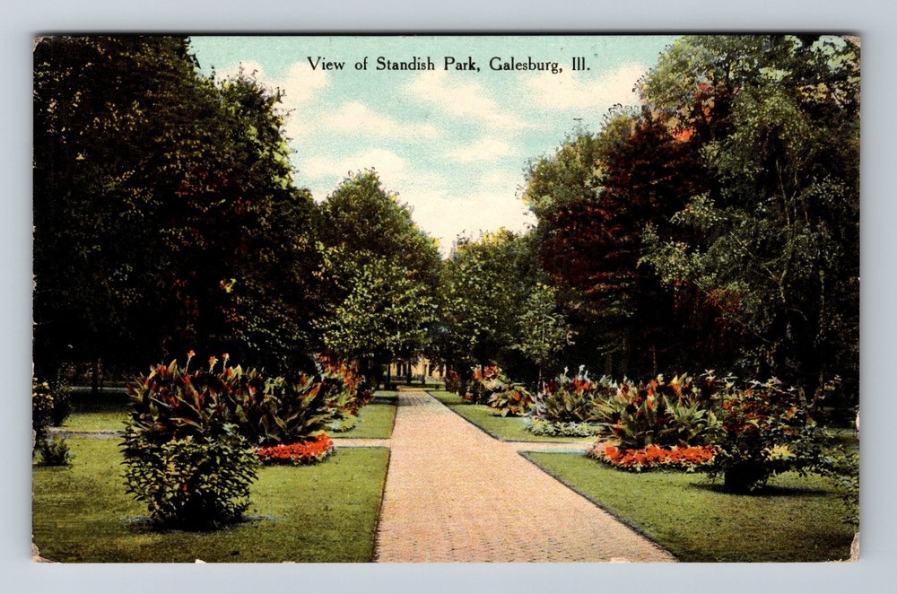 Galesburg IL-Illinois View Of Standish Park Vintage Postcard Standard Souvenir