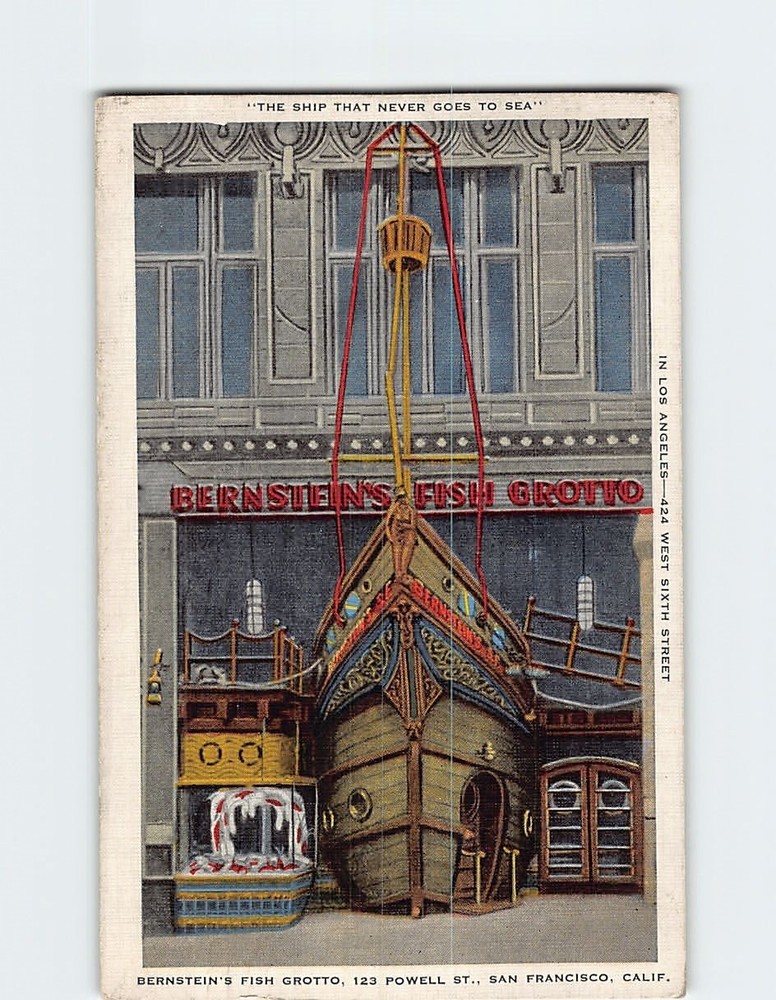 Postcard Bernstein's Fish Grotto 123 Powell Street San Francisco California USA